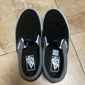Grey and black Vans